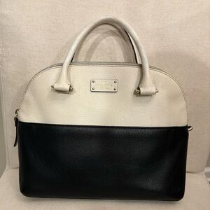 kate spade Black and Cream Two-Tone Dome Satchel